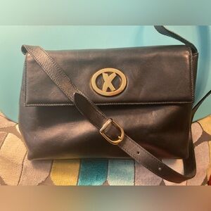 Paloma Picasso Black Leather Crossbody Bag with Gold Accent